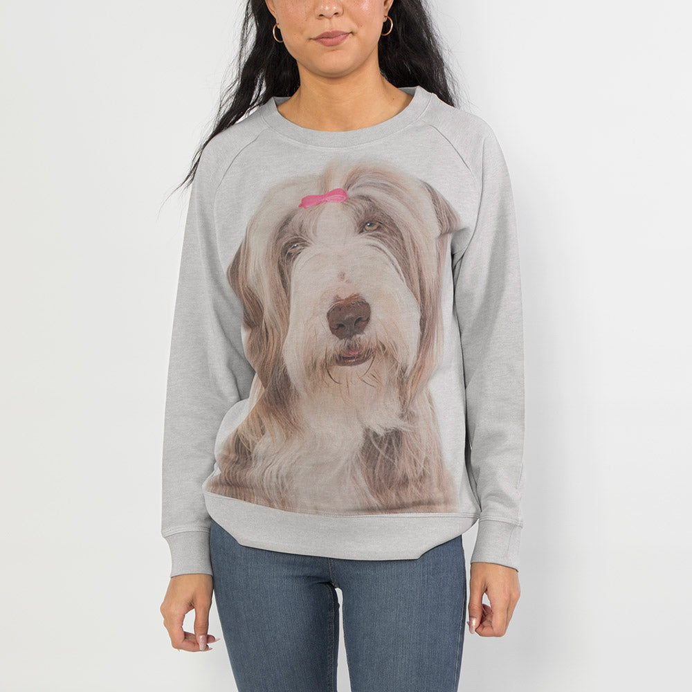 Dog Face Ladies Sweatshirt Grey Small 8