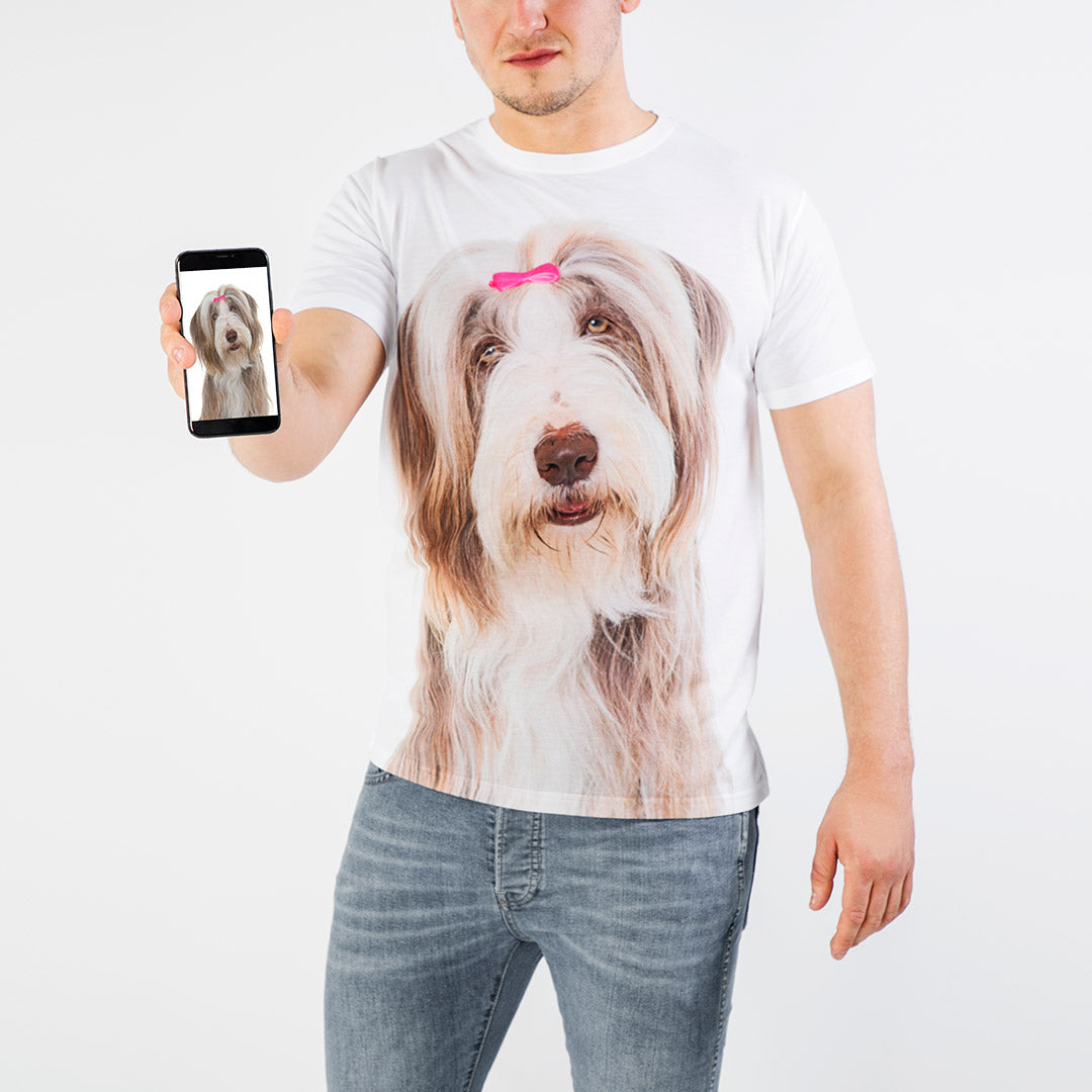 Matching dog and owner face outlet shirts