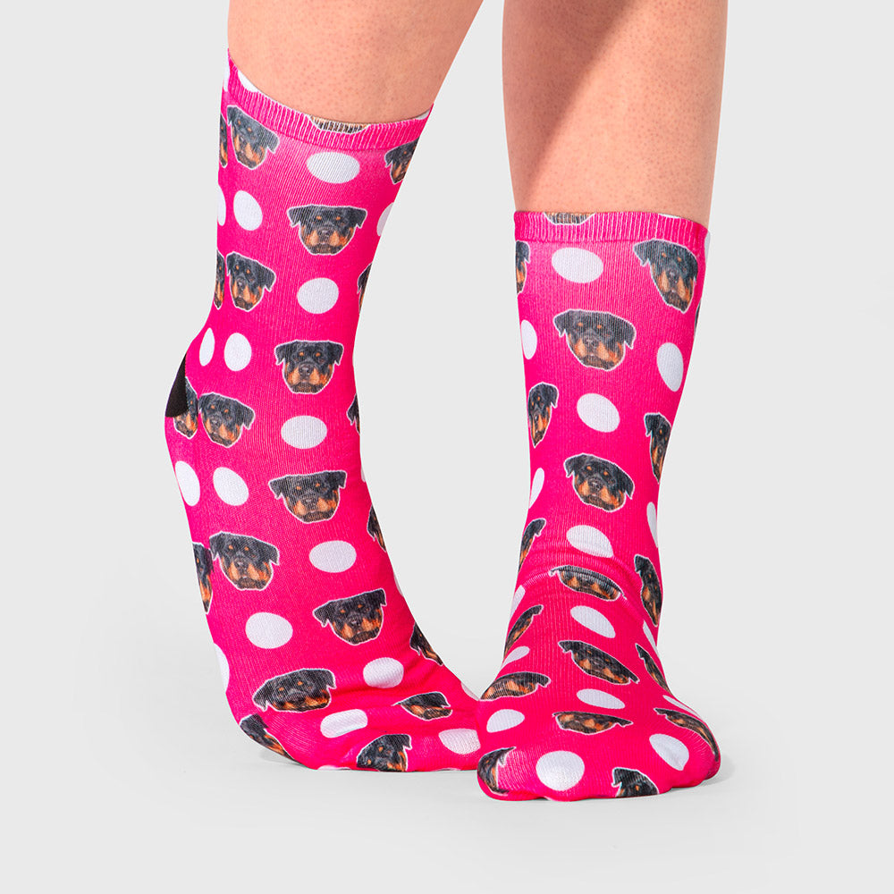 Your Dog on Socks Personalised Polka Dog Socks